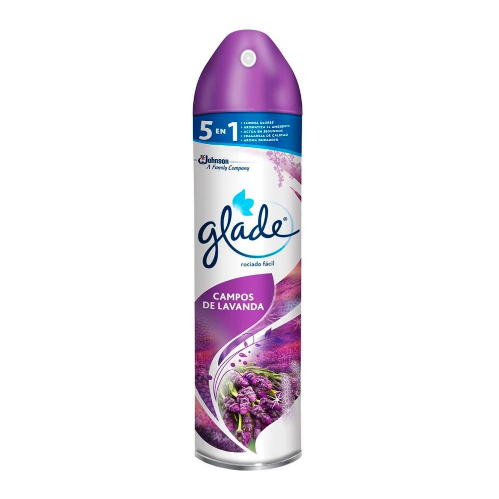 AMBIENTADOR GLADE AEROSOL X 400 ML CAMPOS DE LAVANDA 5 EN 1